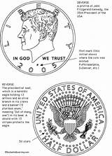Dollar Coloring Half Dime Pages Cent Coins Learning Coin Color Money Template Math Printout Sketch Quarter Enchanted Back Cents Front sketch template