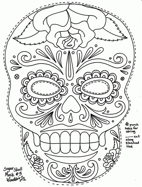 printable day   dead coloring pages coloring home
