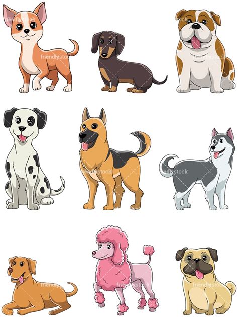 dog collection  cartoon vector clipart friendlystock