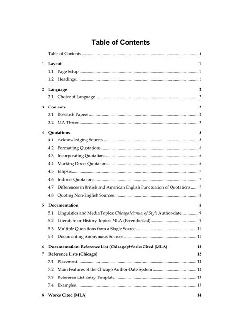 mla contents page bibliographic management