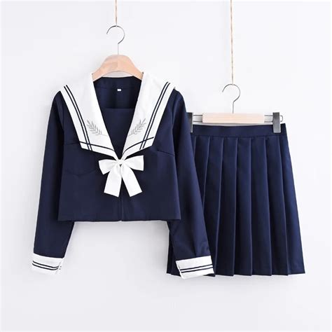 japanese jk uniform korean long short sleeves sailor suit short skirt
