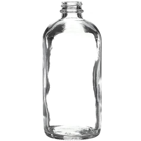 16 Oz Clear Glass Boston Round Bottle 28 400 Neck Finish