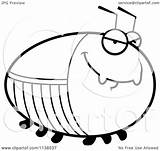 Cockroach Outlined Chubby Sly Clipart Cartoon Thoman Cory Coloring Vector sketch template