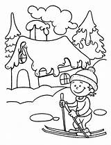 Winter Coloring Ski Kid Season Skiing Play Learning Young Da Colorare Inverno Fun Getdrawings Visita Template sketch template