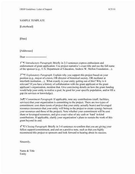 letter  support  grant template cover letters