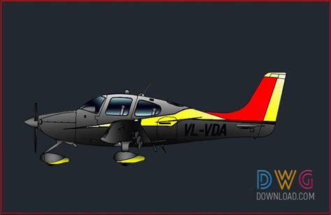 cirrus aircraft  dwg drawing dwgdownloadcom   aircraft