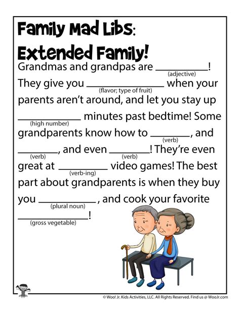 extended family mad libs word game woo jr kids activities family
