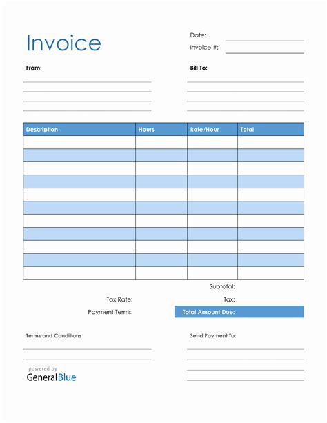 bill invoice template printable