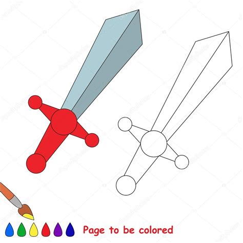 espada de dibujos animados de vector  colorear archivo imagenes vectoriales  anna