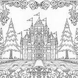 Coloring Castle Enchanted Forest Pages Basford Colouring Book Johanna Adult Line Princess Adults Drawing Garden Drawings Country Livros Designlooter Printable sketch template