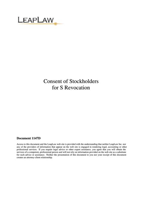 consent  stockholders   revocation printable