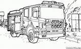 Lkw Scania Colorkid Feuer Fahrzeuge sketch template