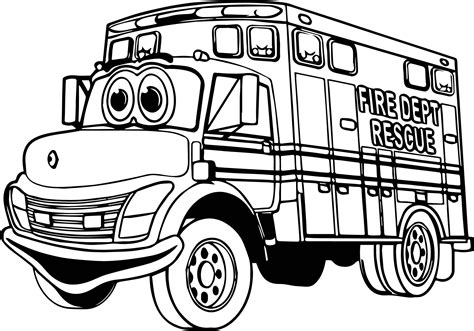 fire truck fire dept rescue coloring page wecoloringpagecom