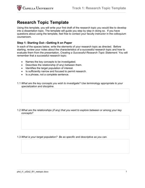 research topic template