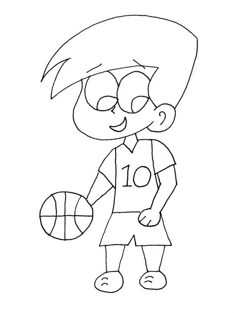 printable basketball basketballboy sports coloring pages