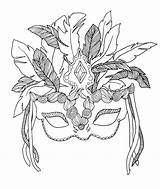 Mardi Gras Downloadable Masquerade sketch template