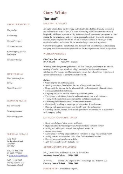 cv template hospitality job resume samples resume examples cv template