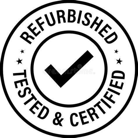 refurbished tested  certified vector icon stamp  tick mark stock