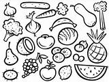 Vegetables Array Frutas sketch template