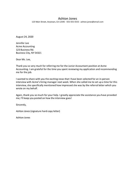Thank You Letter For A Job Referral Examples And Tips