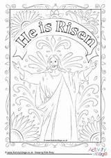 Colouring Risen He Easter Pages Kids Activity Bible Adults Become Member Log sketch template