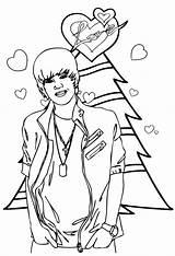 Bieber Justin Coloring Christmas Pages Sheet Book Printable Fever sketch template
