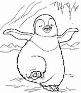 Happy Feet Coloring Pages Printable Drawing Dancing Footprints Sand Kids Penguin Disney Color Pinguin Getcolorings Drawings Paintingvalley Animals Penguins Book sketch template