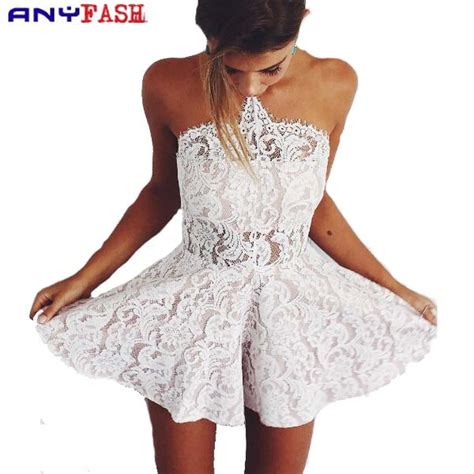 buy summer lace halter women elegant jumpsuit romper pajama backless sexy white