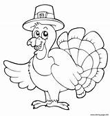 Thanksgiving Coloring Turkey Pages Pilgrim Printable sketch template