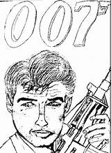 Bond 007 James Coloring Pages Template sketch template