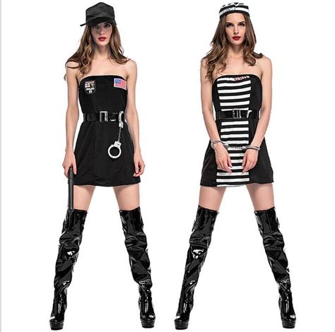 new 2017 female 5pcs sexy guilty prisoner costume cosplay