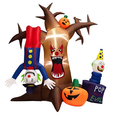 Costway 8 Ft Halloween Inflatable Tree Giant Blow Up Spooky Dead Tree