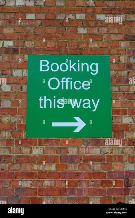 booking office sign stock photo alamy