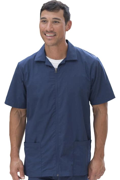 essential zip front service shirt edwards garment