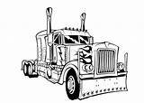 Truck Outline Drawing Semi Coloring Pages Trailer Getdrawings sketch template
