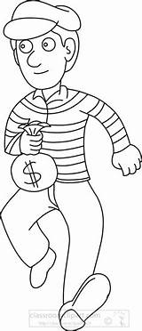Robber Outline Bank Money Holding Bag Clipart Legal Available Transparent Members Join Now sketch template