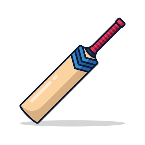 cricket bat cartoon style  vector art  vecteezy