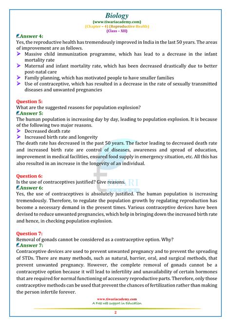 ncert solutions for class 12 biology chapter 4 reproductive health pdf