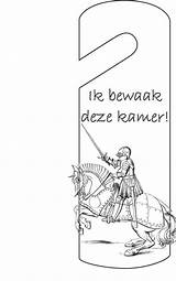Deurhangers Deurhanger Animaatjes Knutsels Ridder Fun Ridders sketch template