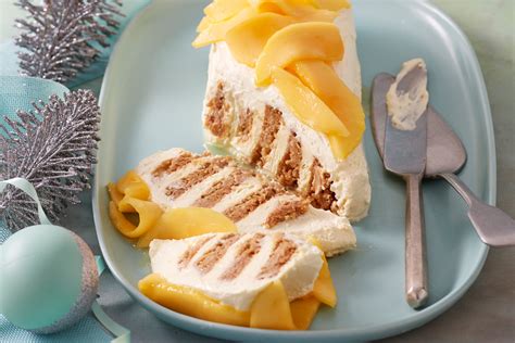 mango and lemon gingernut log recipe recipe new idea magazine