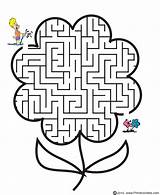 Maze Mazes Spring Kids Flower Printable Printactivities Worksheets Worksheet Kindergarten Pages Children Flowers Puzzles Activities Easy Shaped Autistic Shape Puzzle sketch template