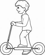 Biycle Scooter Kick Wecoloringpage sketch template