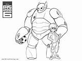 Coloring Baymax Hero Football Big Pages Hiro Kids Printable sketch template