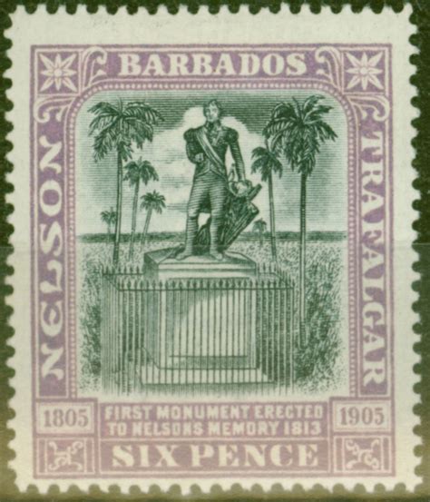 Barbados 1906 6d Black And Mauve Sg150 Fine Mtd Mint Empire Philatelists