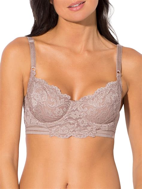 Smart And Sexy Womens Signature Lace Unlined Underwire Longline Bra Style