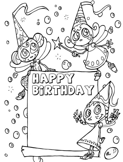 printable coloring happy birthday cards