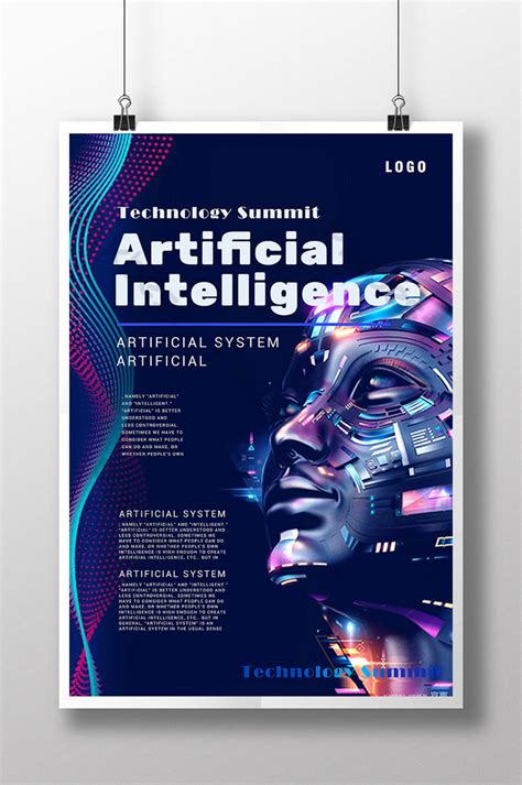 blue artificial intelligence poster psd   pikbest