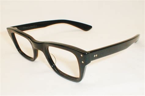 Mens Vintage Thick Black 1950s Eyeglasses