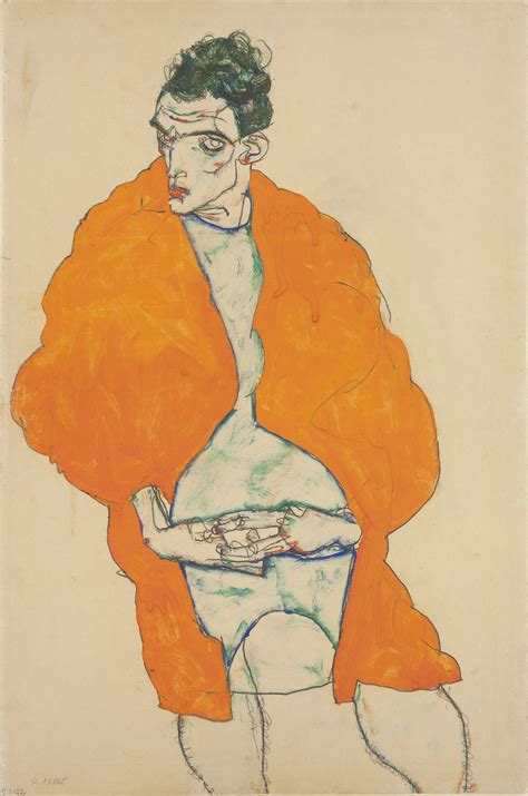 egon schiele standing male figure  portrait  eutopia