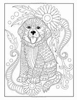 Coloring Pages Dog Adult Mandala Simple Mandalas Goldendoodle Printable Print Getcolorings Color Dogs Template sketch template